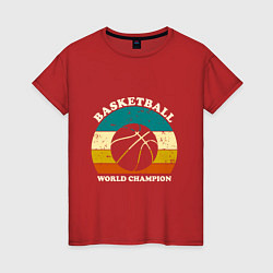 Футболка хлопковая женская Basket Champion, цвет: красный