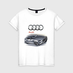 Футболка хлопковая женская Audi Concept, цвет: белый