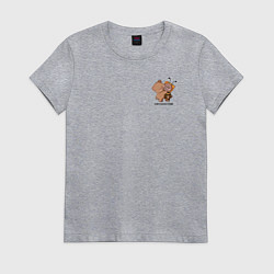 Футболка хлопковая женская Милые мишутки, цвет: меланж