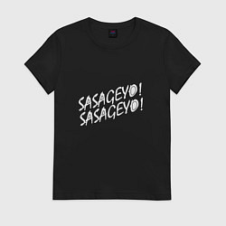 Футболка хлопковая женская SASAGEO SASAGEO, цвет: черный