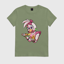 Футболка хлопковая женская Five Nights at Freddys: Security Breach - Глэмрок, цвет: авокадо