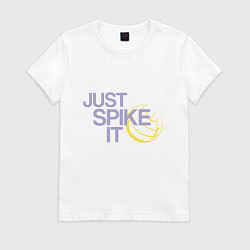 Футболка хлопковая женская Just Spike It, цвет: белый