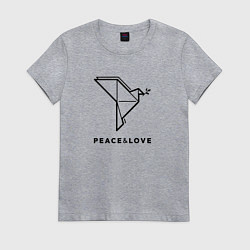 Футболка хлопковая женская Мирный голубь, цвет: меланж