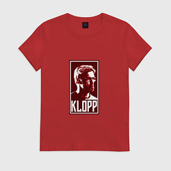 Футболка хлопковая женская Klopp - Liverpool, цвет: красный