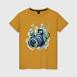 Женская футболка Фотоаппарат рисунок
