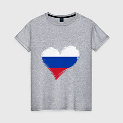 Футболка хлопковая женская Russian Heart, цвет: меланж