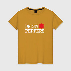 Футболка хлопковая женская RHCP Logo Red Hot Chili Peppers, цвет: горчичный