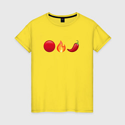 Футболка хлопковая женская Emoji RHCP, цвет: желтый