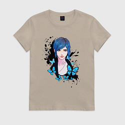 Футболка хлопковая женская Хлоя Элизабет Прайс, цвет: миндальный