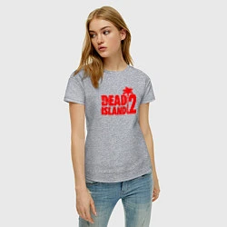 Футболка хлопковая женская Dead island 2, цвет: меланж — фото 2