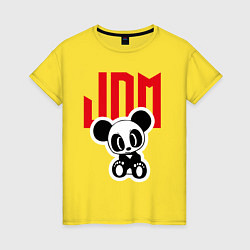 Футболка хлопковая женская JDM Panda Japan, цвет: желтый