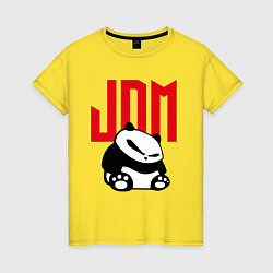Футболка хлопковая женская JDM Panda Japan Симпатяга, цвет: желтый