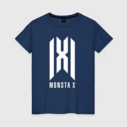 Футболка хлопковая женская Monsta x logo, цвет: тёмно-синий