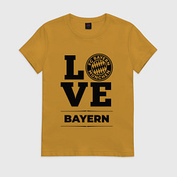 Футболка хлопковая женская Bayern Love Классика, цвет: горчичный