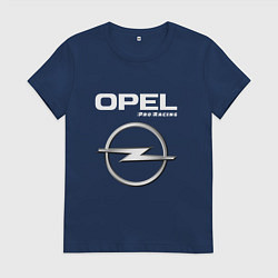 Футболка хлопковая женская OPEL Pro Racing, цвет: тёмно-синий