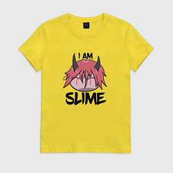 Футболка хлопковая женская Я слизь, цвет: желтый