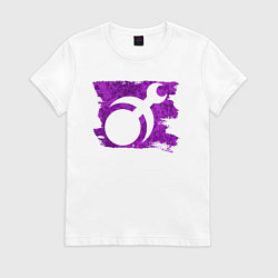 Футболка хлопковая женская Знак Слаанеш пятно, цвет: белый