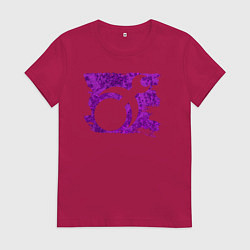 Футболка хлопковая женская Знак Слаанеш пятно, цвет: маджента