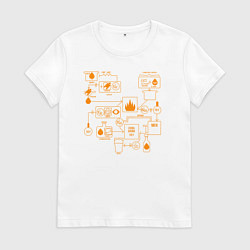 Футболка хлопковая женская Схема пивоварения, цвет: белый