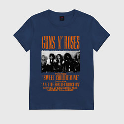 Футболка хлопковая женская GUNS-N-ROSES АФИША, цвет: тёмно-синий