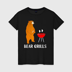Футболка хлопковая женская Bear Grills Беар Гриллс, цвет: черный