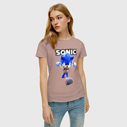 Футболка хлопковая женская Sonic the Hedgehog 2, цвет: пыльно-розовый — фото 2