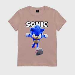 Футболка хлопковая женская Sonic the Hedgehog 2022, цвет: пыльно-розовый