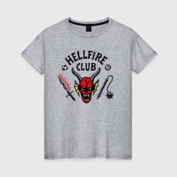 Футболка хлопковая женская Hellfire Club Stranger Things 4, цвет: меланж