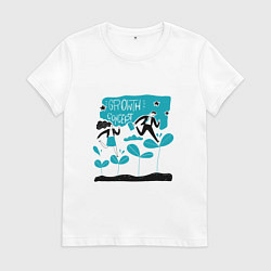 Футболка хлопковая женская КОНЦЕПЦИЯ РОСТА, цвет: белый