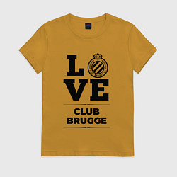 Футболка хлопковая женская Club Brugge Love Классика, цвет: горчичный