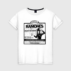 Футболка хлопковая женская Live at the Palladium, NY - Ramones, цвет: белый