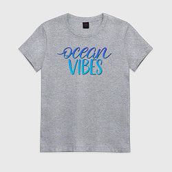 Футболка хлопковая женская Ocean vibe, цвет: меланж