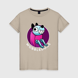 Футболка хлопковая женская Game Wobbledog, цвет: миндальный