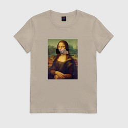 Футболка хлопковая женская Мона Милос, цвет: миндальный