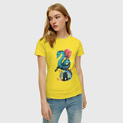 Футболка хлопковая женская История Тихоро и Хаку, цвет: желтый — фото 2
