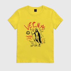 Футболка хлопковая женская VECNA HELLFIRE CLUB HFC, цвет: желтый