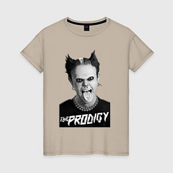 Футболка хлопковая женская The Prodigy - firestarter, цвет: миндальный