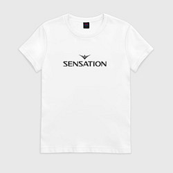 Футболка хлопковая женская Sensation фестиваль, цвет: белый