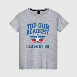 Футболка хлопковая женская TOP GUN Academy Class of 85, цвет: меланж