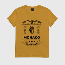 Футболка хлопковая женская Monaco: Football Club Number 1 Legendary, цвет: горчичный