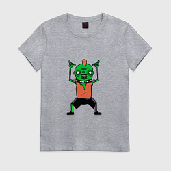 Футболка хлопковая женская MONSTER PUNK, цвет: меланж