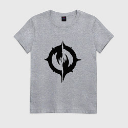 Футболка хлопковая женская Chaoseum Black Logo, цвет: меланж