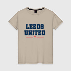 Футболка хлопковая женская Leeds United FC Classic, цвет: миндальный