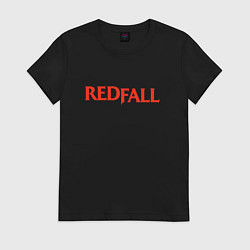 Футболка хлопковая женская Redfall logo, цвет: черный