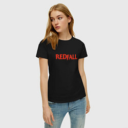 Футболка хлопковая женская Redfall logo, цвет: черный — фото 2