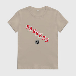 Футболка хлопковая женская New York Rangers NHL, цвет: миндальный