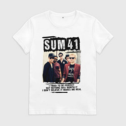 Футболка хлопковая женская SUM 41 PIECES, цвет: белый