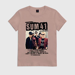 Футболка хлопковая женская SUM 41 PIECES, цвет: пыльно-розовый