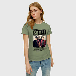 Футболка хлопковая женская SUM 41 PIECES, цвет: авокадо — фото 2