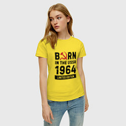 Футболка хлопковая женская Born In The USSR 1964 Limited Edition, цвет: желтый — фото 2